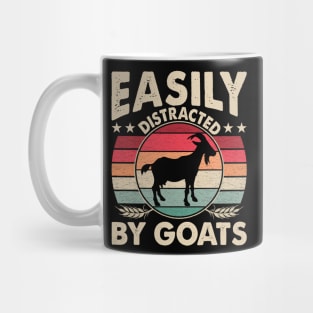 Easily Distracted By Goats Funny Farming Quote Mug